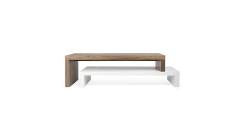 Temahome - meuble tv cliff 120cm blanc mat & noyer