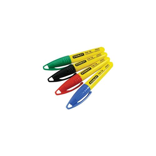stanley 4 mini marqueurs pointe fine - 4 couleurs