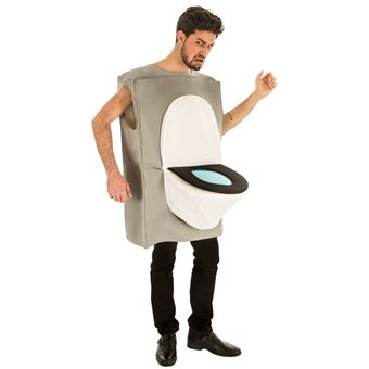 déguisement toilettes wc adulte - taille unique - gris - chaks c4246 - 1