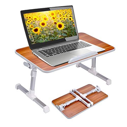 Avantree Table Lit et Support Ordinateur Portable Ajustable, Stand Bureau Portable, Plateau Pliable de Petit Déjeuner au Canapé, Sup