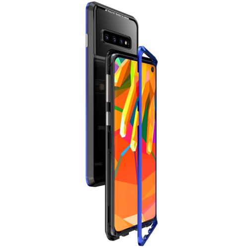 Housse étui Coque en verre trempé magnétique pour Samsung Galaxy S8 - Noir/Bleu -4130