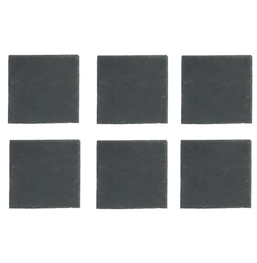 Lot de 6 Assiettes à Dessert Carrées Ardoise Gris