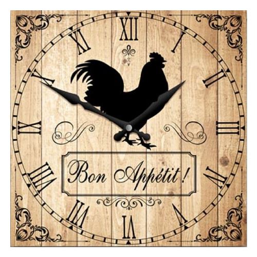 Pendule Carrée en bois Citation 28 cm