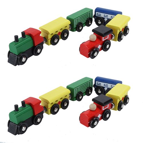 Jouet Train Blocs en Bois Chariot Moulé Sous Pression 2 Set