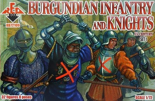 Burgundian Infantry A.knights,15th Centu Set 1- 1:72e - Red Box
