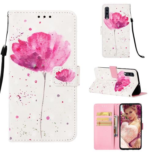 Etui en PU impression de motifs fleur vive pour votre Samsung Galaxy A70