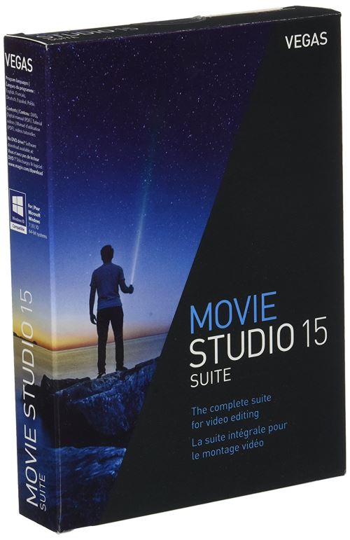 VEGAS Movie Studio 15 Suite|15|1|0|Microsoft Windows 7/8/10, 64 bits|Disque