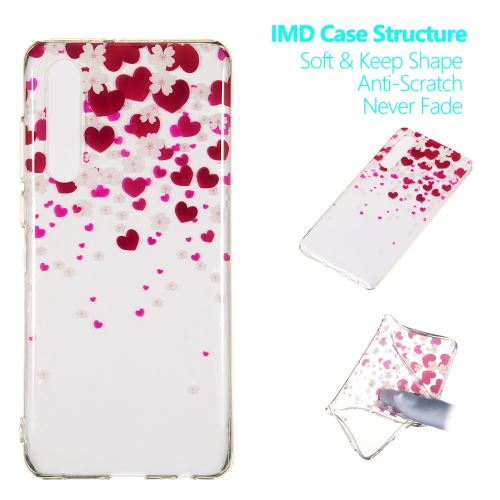 Coque en TPU impression de motifs cœurs et fleurs pour votre Huawei P30