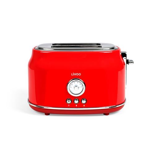 Livoo - Grille-pain 2 Fentes - 750-850W - Fentes Larges 3cm - 7 Niveaux De Cuisson - Design Rétro Matcha