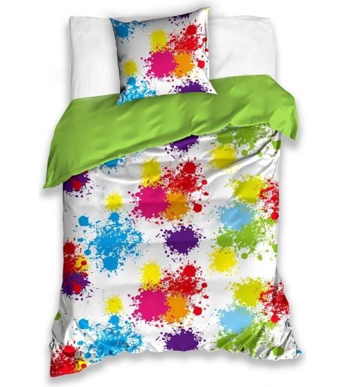 Carbotex housse de couette motif jet de peinture multicolore 140 x 200 cm