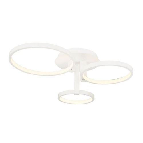 HOMEMANIA Lampe de Plafond Orbis Plafonnier - Ronde - Murale - Blanc en Métal, 55 x 55 x 20 cm, 1 x LED, 46W, 4830LM, 4200K Lumière Blanc Naturel