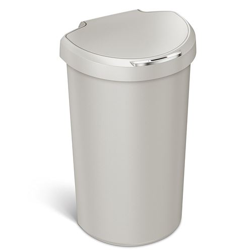 Poubelle à capteur demi-lune 40 litres plastique pierre, simplehuman