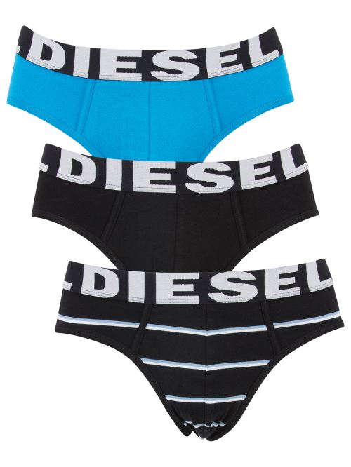Diesel Homme 3 Pack Andre Seasonal Logo Briefs, Noir