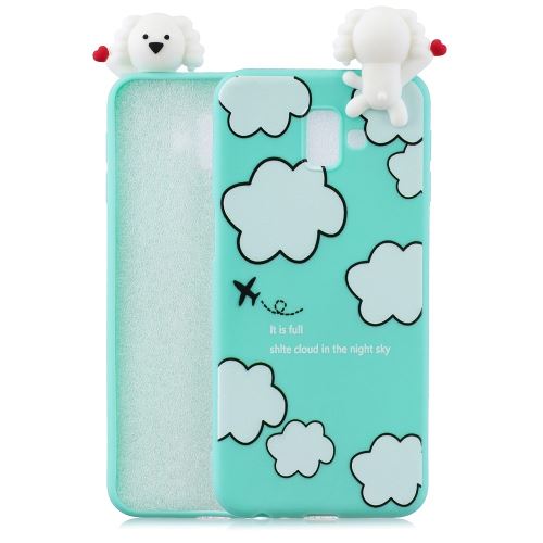 Coque en TPU impression de motifs de poupées mignonnes en 3D configuration des nuages pour votre Samsung Galaxy J6 Plus