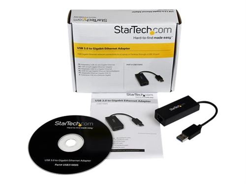 Startech Réseau adaptateur USB 3.0 vers Gigabit Ethernet - NIC USB vers RJ45 pour réseau 10/100/1000 - Adaptateur réseau - USB 3.0 - Gigabit Ethernet - noir