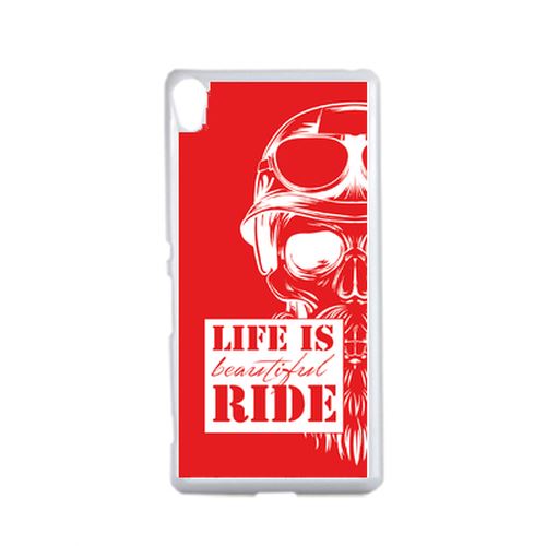 Coque Life Is Beautiful Ride Fond Rouge Compatible Sony Xperia Xa Transparent