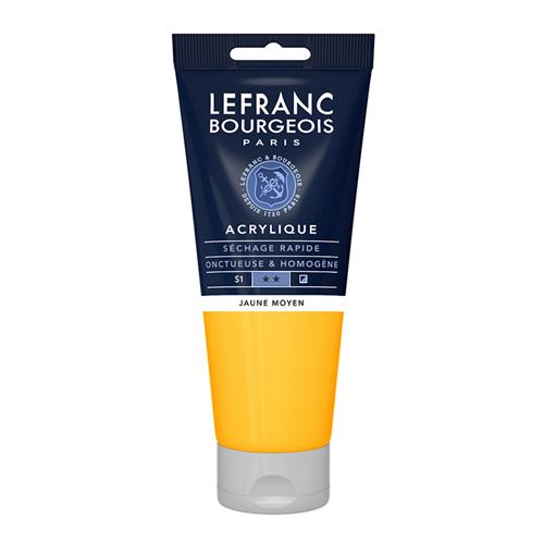Lefranc Bourgeois - Peinture - peinture acrylique - jaune moyen - semi-opaque - satin - fine - 200 ml