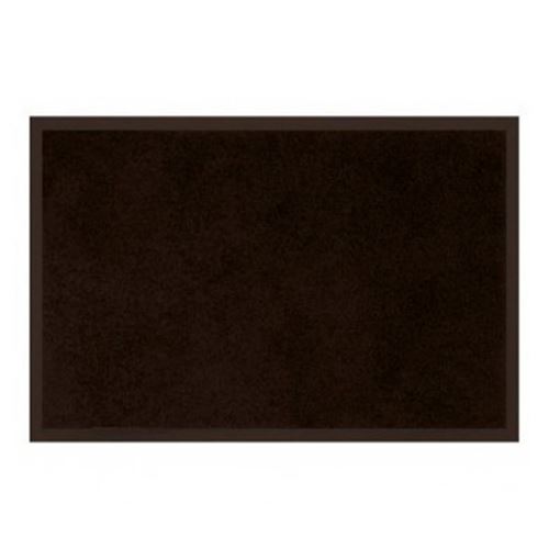 Tapis d'entree rectangle 80 x 120 cm anti-poussiere uni telio Noir