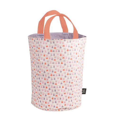 Corbeille à jouets ou linge LES POUPEES Petit Jour Paris Coton Rose