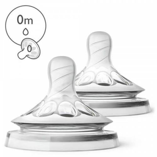 Lot de 2 tétines natural 0 mois 1 trou - philips avent