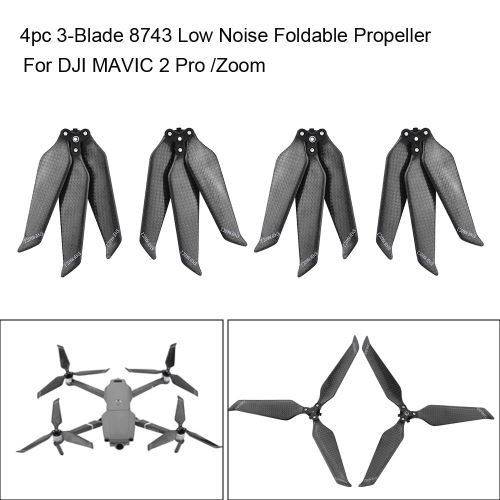 4pcs en fibre de carbone 8743 Pliable Hélice à faible bruit 3 lames pour DJI 2 Pro Mavic wedazano448