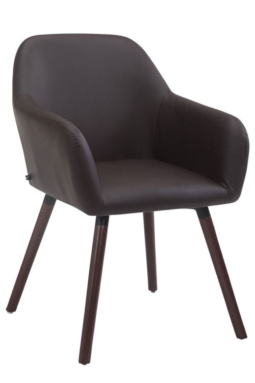 Chaise Visiteur Achat V2 similicuir , Marron/Noyer
