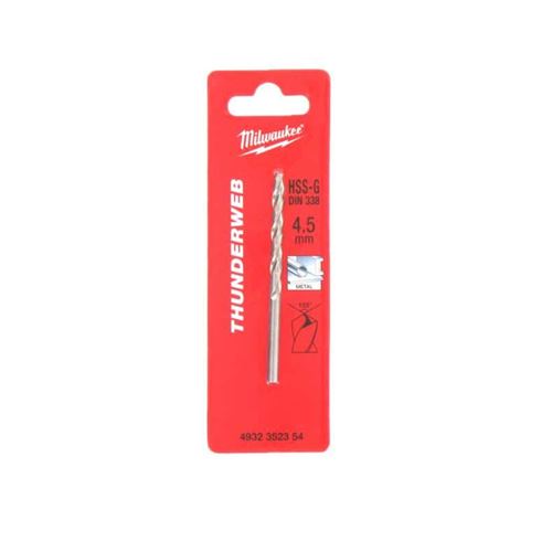 Foret métal MILWAUKEE HSS-G THUNDERWEB 4.5 X 80MM 4932352354