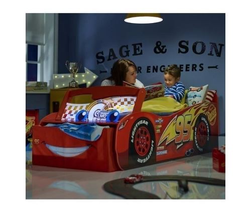 MOOSE TOYS Lit enfant Flash McQueen de Disney Cars avec rangement et  pare-brise lumineux pour matelas 70 x 140 pas cher 