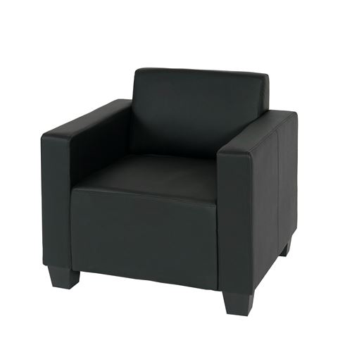 Fauteuil salon /club / lounge Lyon, simili-cuir, noir