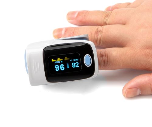 Oxymètre de pouls OLED, mesureur de SpO2 et fréquence cardiaque pour adulte enfant Bleu