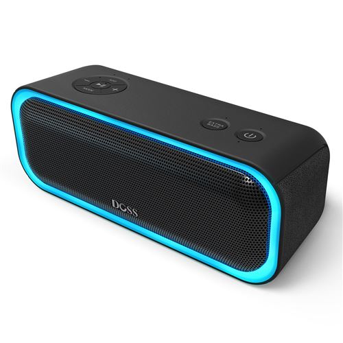 DOSS SoundBox Pro Enceinte Bluetooth Portable Noir 4.2, 20W avec Son 360°