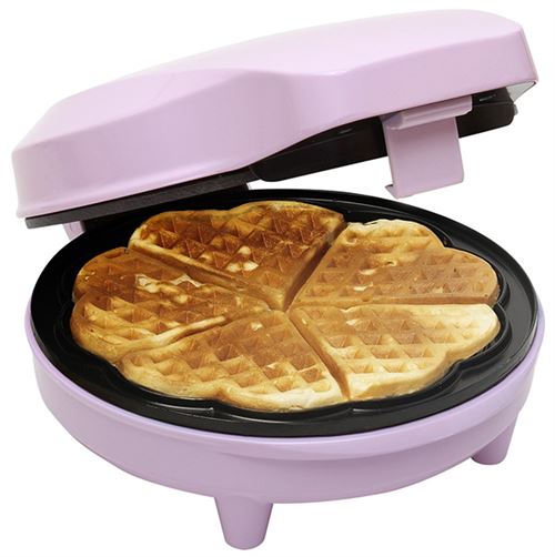 Gaufrier forme de coeur 700w rose Bestron asw217