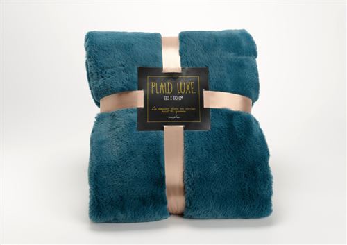 Plaid Luxe &eacute;meraude 170x240 cm - Amadeus - Bleu - Polyester