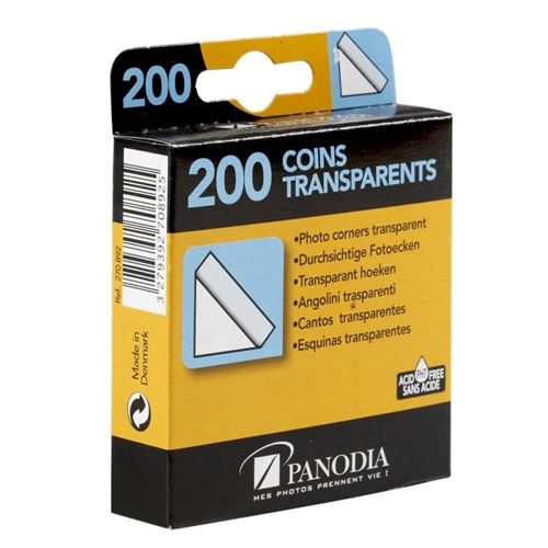 Bo&icirc;te de 200 coins photos adh&eacute;sifs transparents - marque fran&ccedil;aise