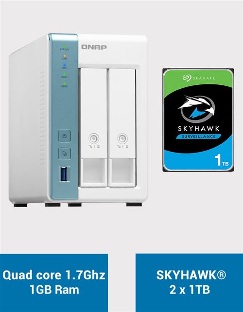 QNAP TS-231K Serveur NAS SKYHAWK 2To (2x1To)