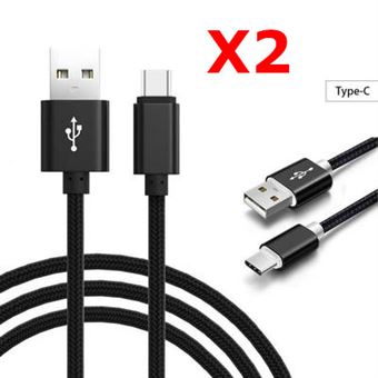 2 Câbles USB/Type-C Renforcés Métal-nylon 2m Couleur Or - Neuf Sous Emballage, Marque Little Boutik