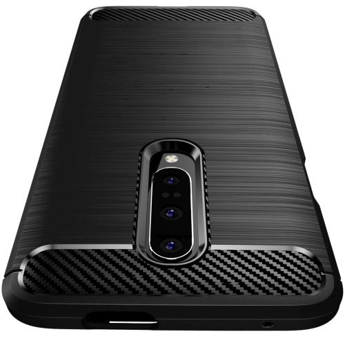 OnePlus 7 Housse Etui Housse Coque de protection Fibre de Carbone [Noir]