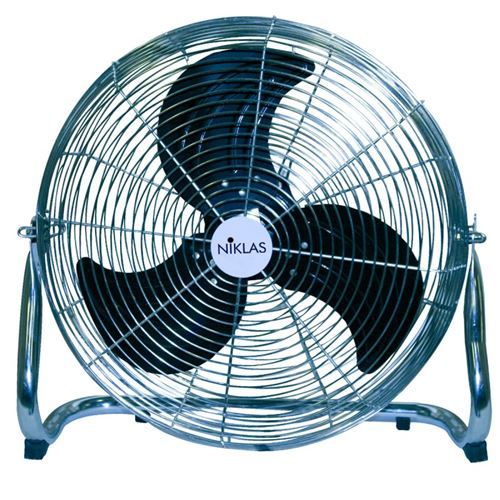 Ventilateur 100W NIKLAS Chrome Diamètre 50cm Grille de protection fil chromé