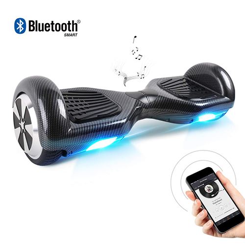 6.5 Pouces Hoverboard Bluetooth Puissance 700W -sac de transport et télécommande offerts Carbone