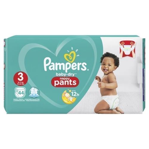 Pampers Baby-Dry Pants Taille 3, 6-11 kg, 44 Couches-Culottes