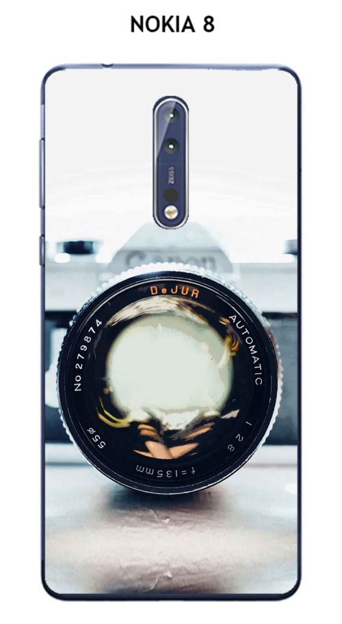 Coque TPU gel souple NOKIA 8 design Appareil photo vintage 2
