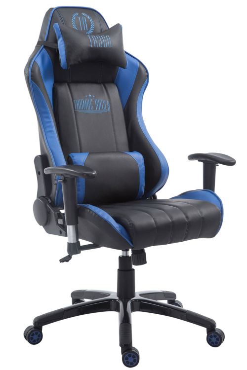 Fauteuil de Bureau/Gamer Shift XL en Similicuir - Réglable en hauteur Pivotant et Inclinable - Couleur Noir/Bleu