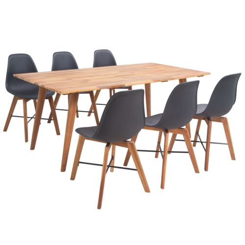 vidaXL Jeu de salle à manger 7 pcs Noir