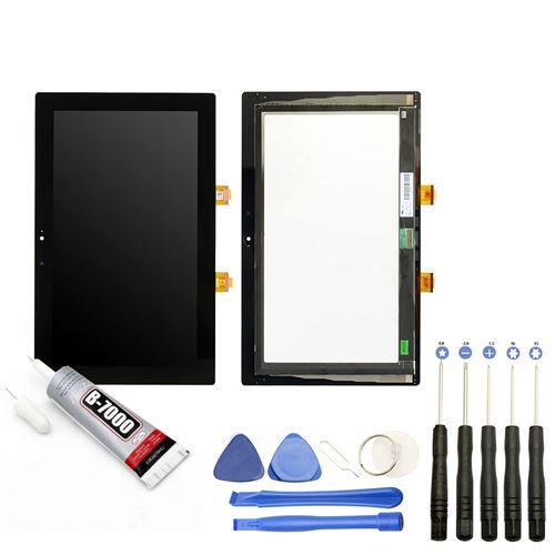 Visiodirect® Ecran complet: Vitre + LCD compatible avec Microsoft Surface RT 1516 NOIR+ Kit outils + Colle B7000 Offerte