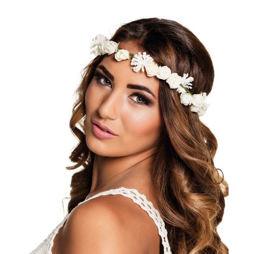 bandeau de tête ibiza fleurs blanches ad