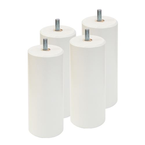 ELEA - Jeu de 4 pieds 15 cm blanc pour sommier tapissier