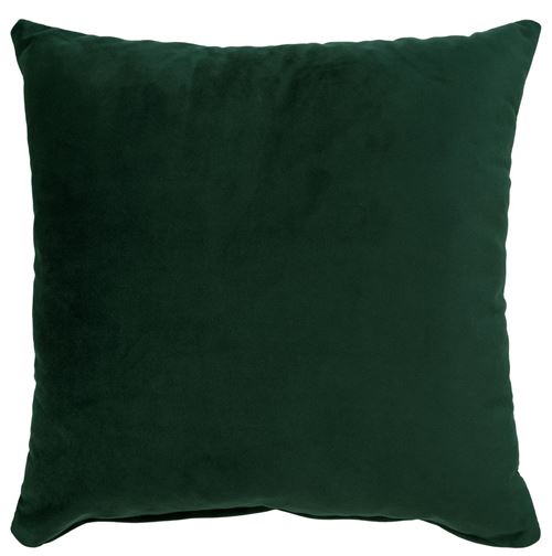 Coussin carré déhoussable en tissu coloris velours vert foncé - 40 x 40 x 10 cm -PEGANE-