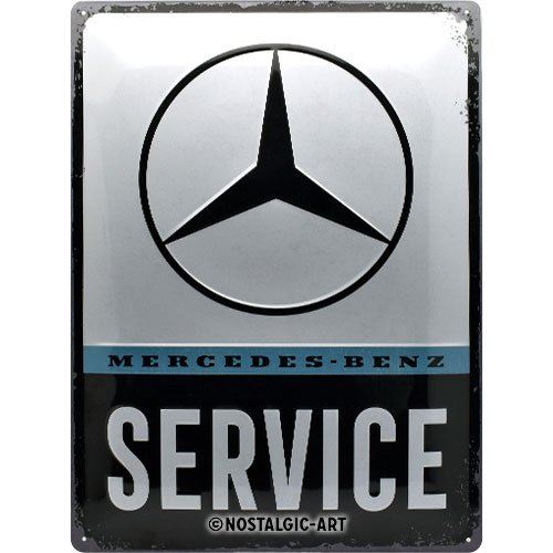 Nostalgic-Art MERCEDES-BENZ Service de plaque de tôle, décoration murale Retro Vintage, métal, multicolore, 30 x 40 x 0,2 cm