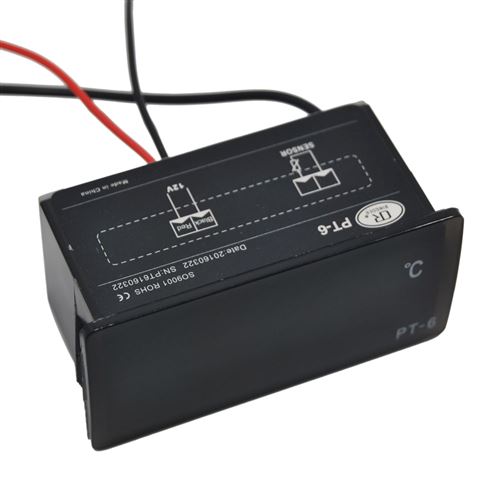 Thermomètre 12V -50 à 110 Celsius LED numérique-noir