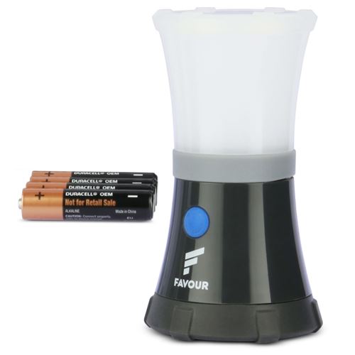 FAVOUR Lanterne de camping ADVENTURER 200 lm Noir et blanc L0617